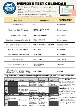 MHS Test Calendar 2026